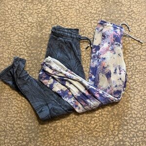 Athleta Girl Sweatpants Set - Black and Purple Tie-Dye